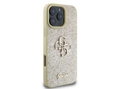 Guess Fixed Glitter Big 4G case for iPhone 16 Pro Max - gold Guess Fixed Glitter Big 4G case for iPhone 16 Pro Max - gold