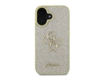 Capa Guess Fixed Glitter Big 4G para iPhone 16 - Dourada Capa Guess Fixed Glitter Big 4G para iPhone 16 - Dourada