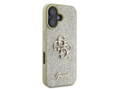 Guess Fixed Glitter Big 4G iPhone 16 Case - Gold