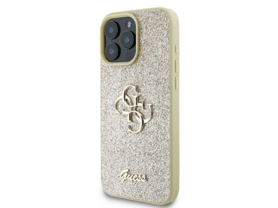 Guess Fixed Glitter Big 4G case for iPhone 16 Pro Max - gold