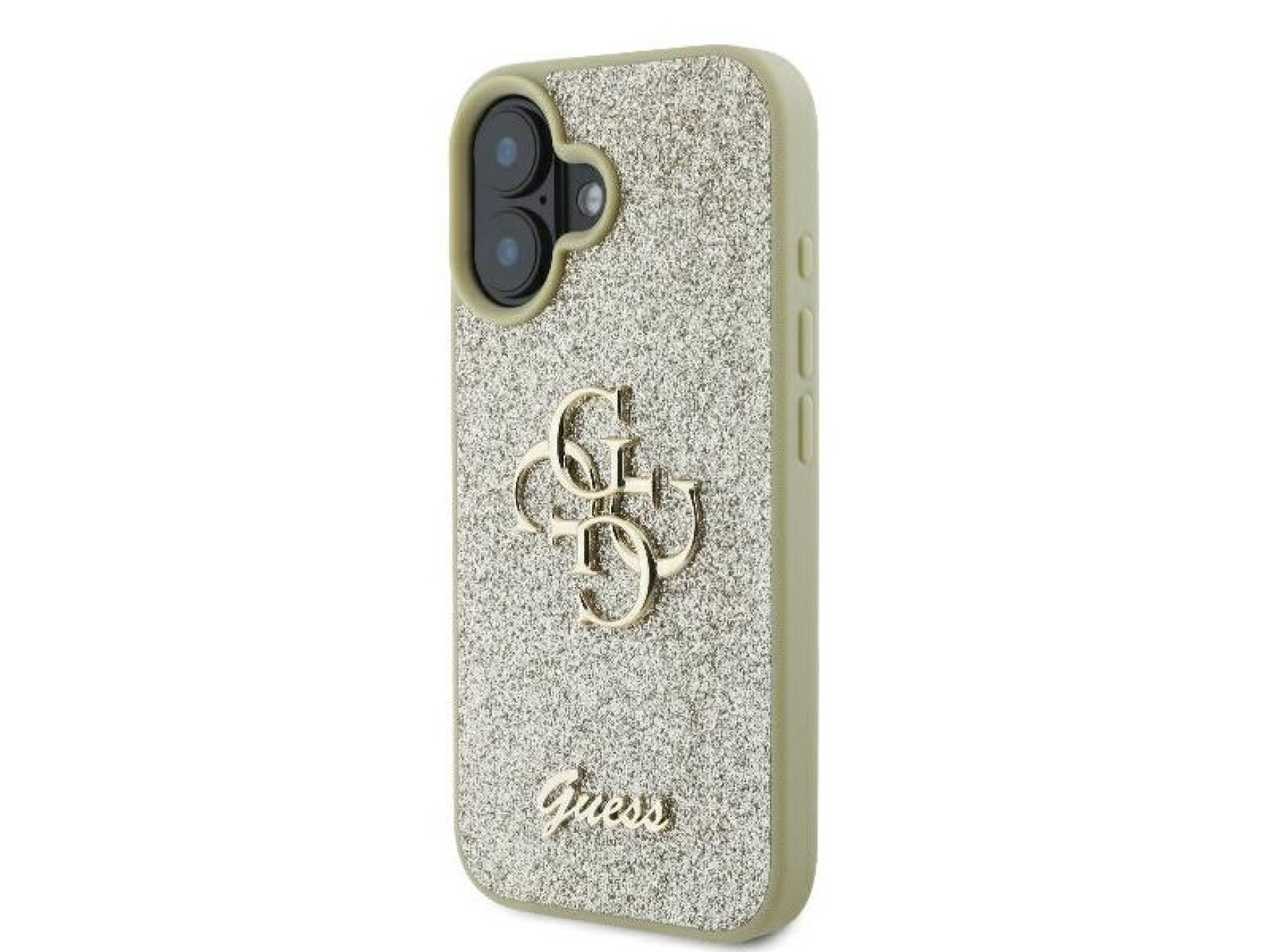 Guess Fixed Glitter Big 4G Case for iPhone 16 Plus - Gold