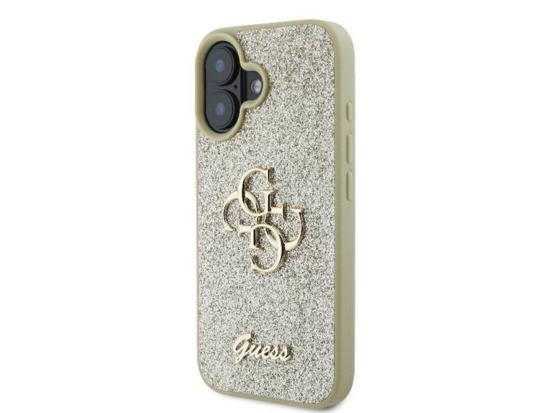 Guess Fixed Glitter Big 4G Case for iPhone 16 Plus - Gold