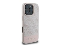 Capa Guess 4G com listra na parte inferior para iPhone 16 Pro Max - Rosa