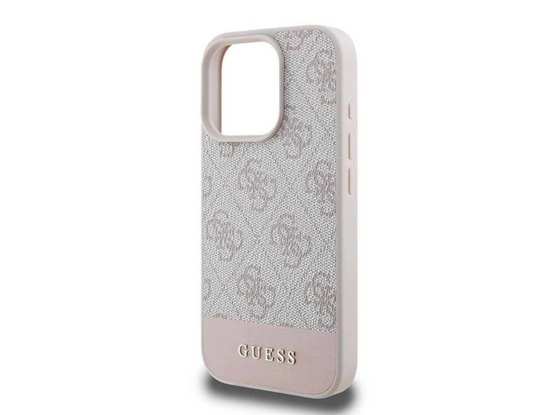 Capa Guess 4G com listra na parte inferior para iPhone 16 Pro Max - Rosa