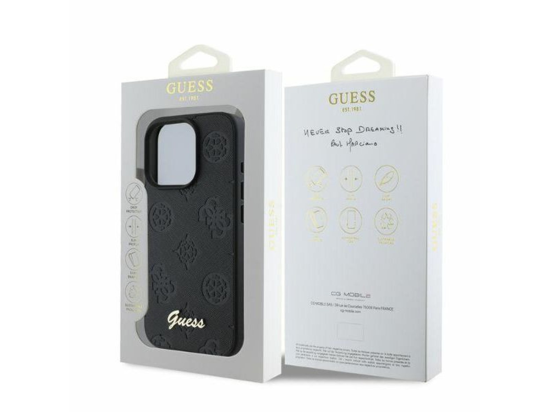 Capa Guess 4G Classic para iPhone 16 Pro Max - Preta