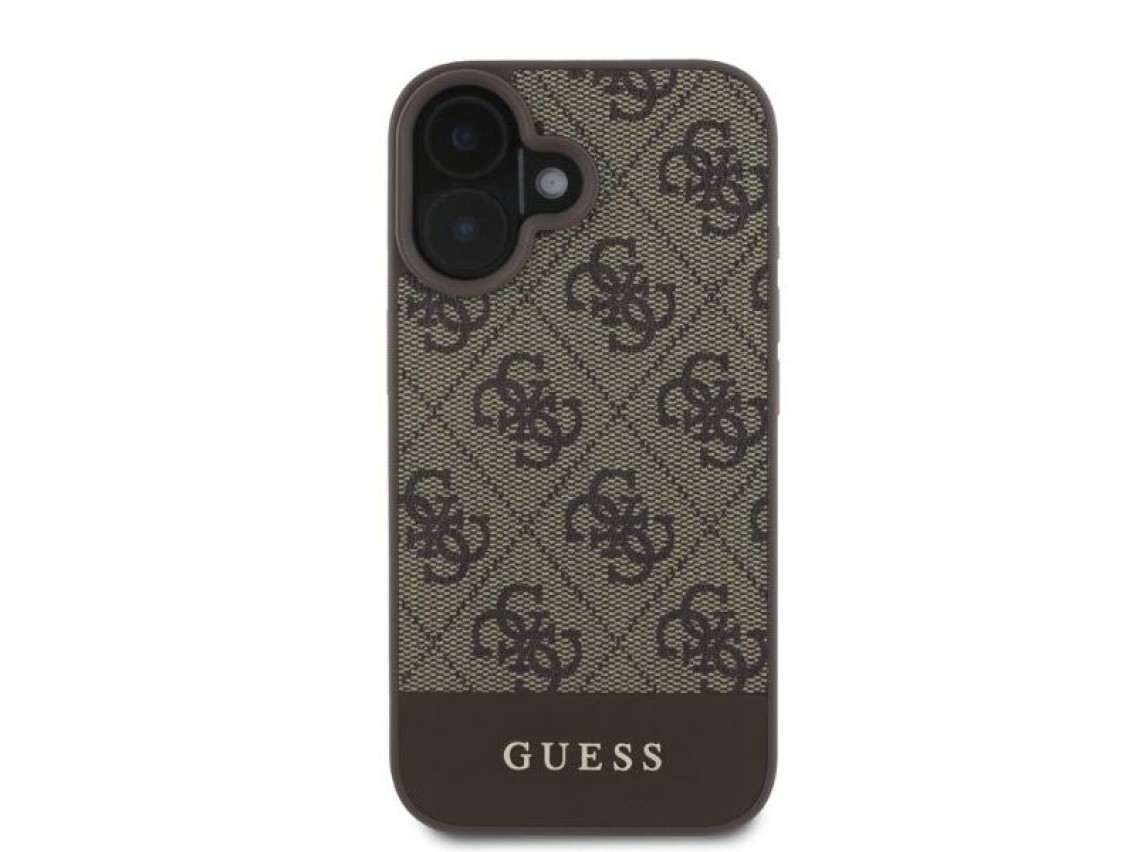Capa Guess 4G com Listra Inferior para iPhone 16 - Marrom