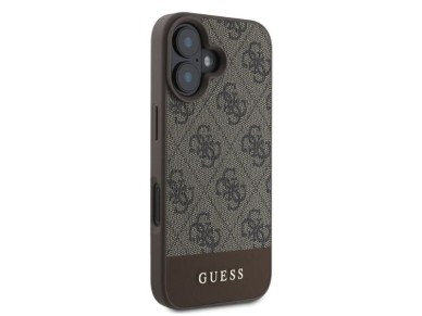 Funda Guess 4G para iPhone 16 con franja inferior - Marrón Funda Guess 4G para iPhone 16 con franja inferior - Marrón