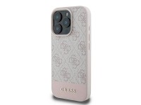 Capa Guess 4G com listra na parte inferior para iPhone 16 Pro Max - Rosa