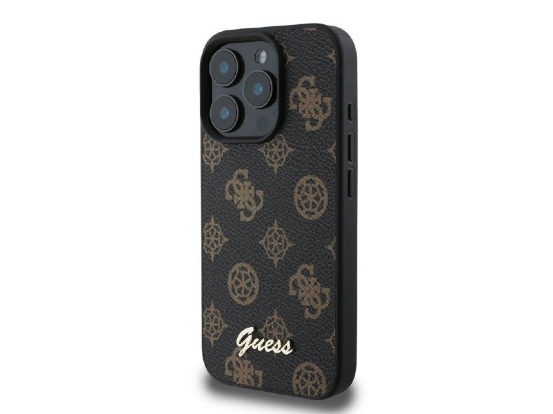 Capa Guess Peony Script MagSafe para iPhone 16 Pro - Preta