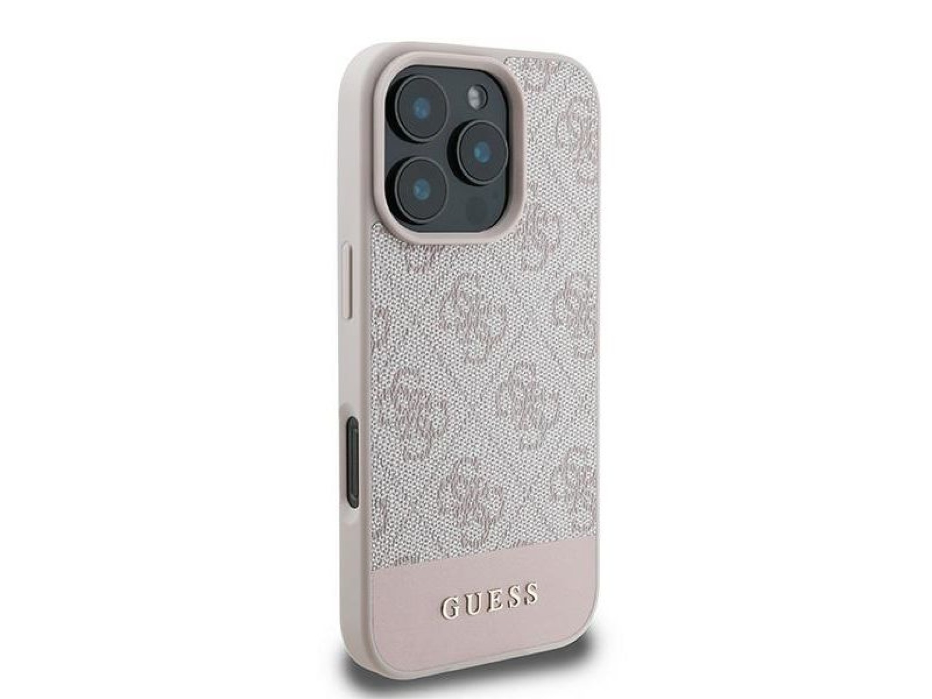 Capa Guess 4G com listra na parte inferior para iPhone 16 Pro Max - Rosa