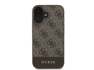 Funda Guess 4G para iPhone 16 con franja inferior - Marrón Funda Guess 4G para iPhone 16 con franja inferior - Marrón