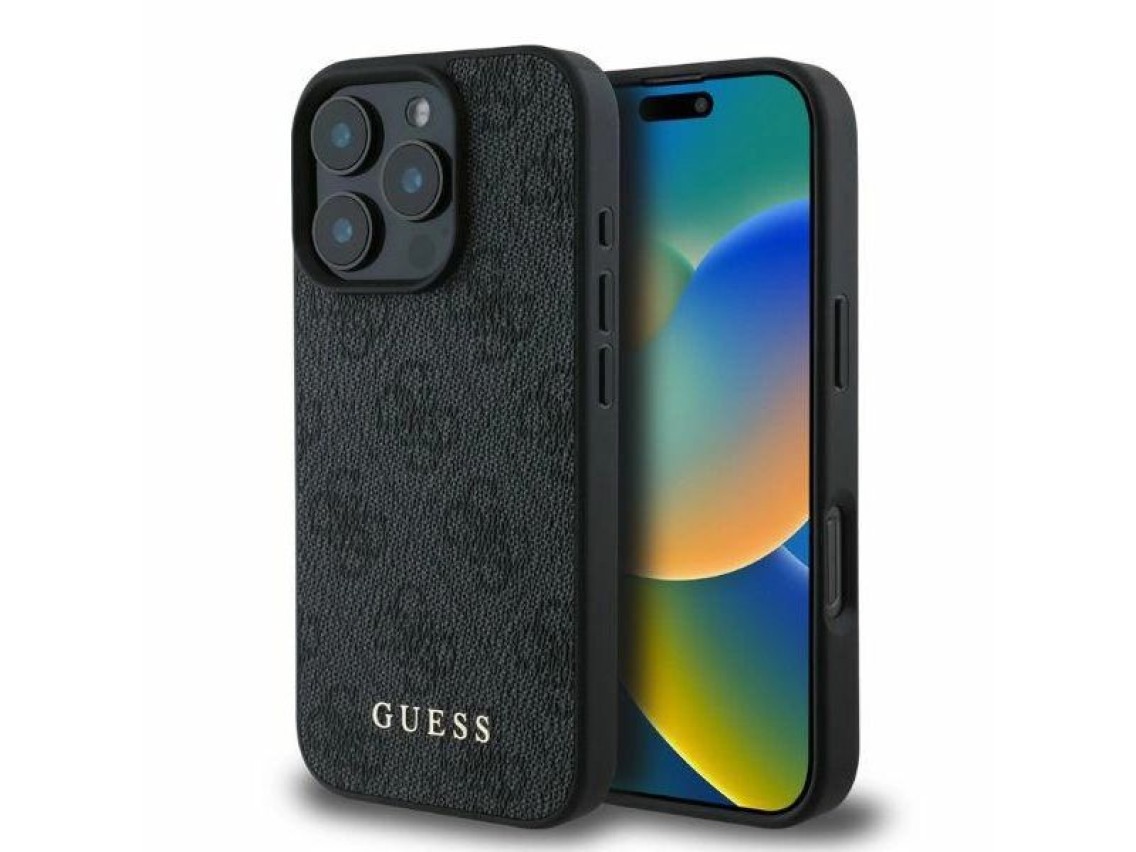 Capa Guess 4G Classic para iPhone 16 Pro Max - Preta