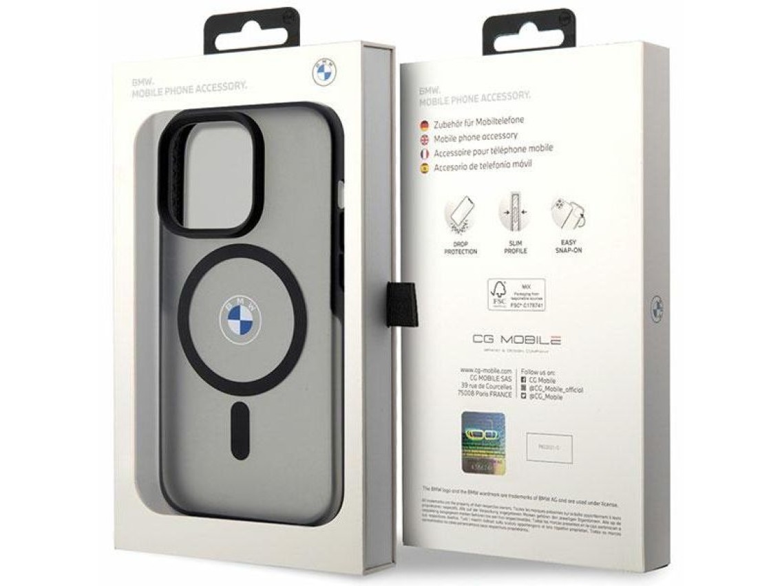 Capa MagSafe BMW Signature para iPhone 14 Pro - Preta