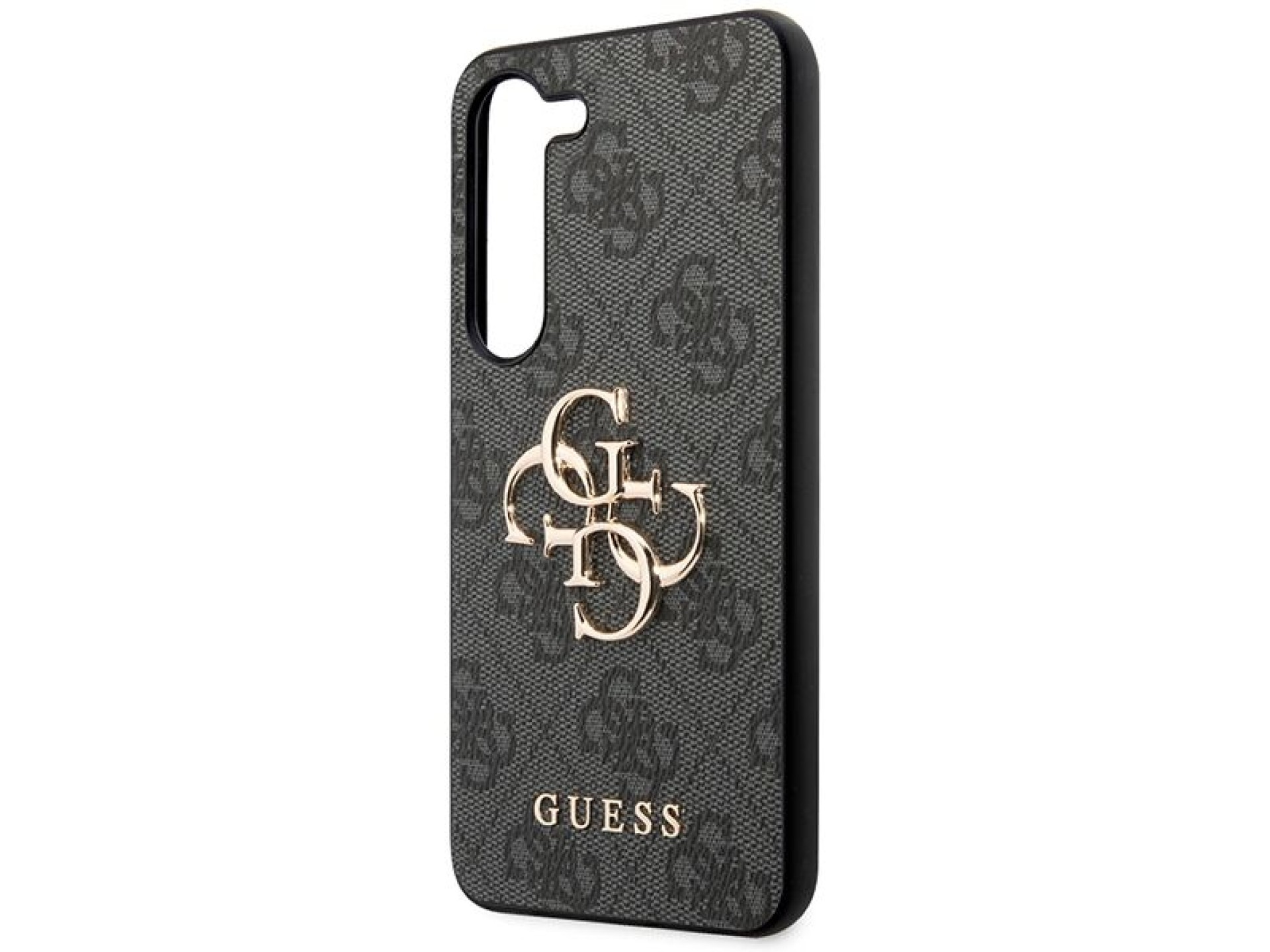 Funda Guess 4G con logo metálico grande para Samsung Galaxy A55 - negra