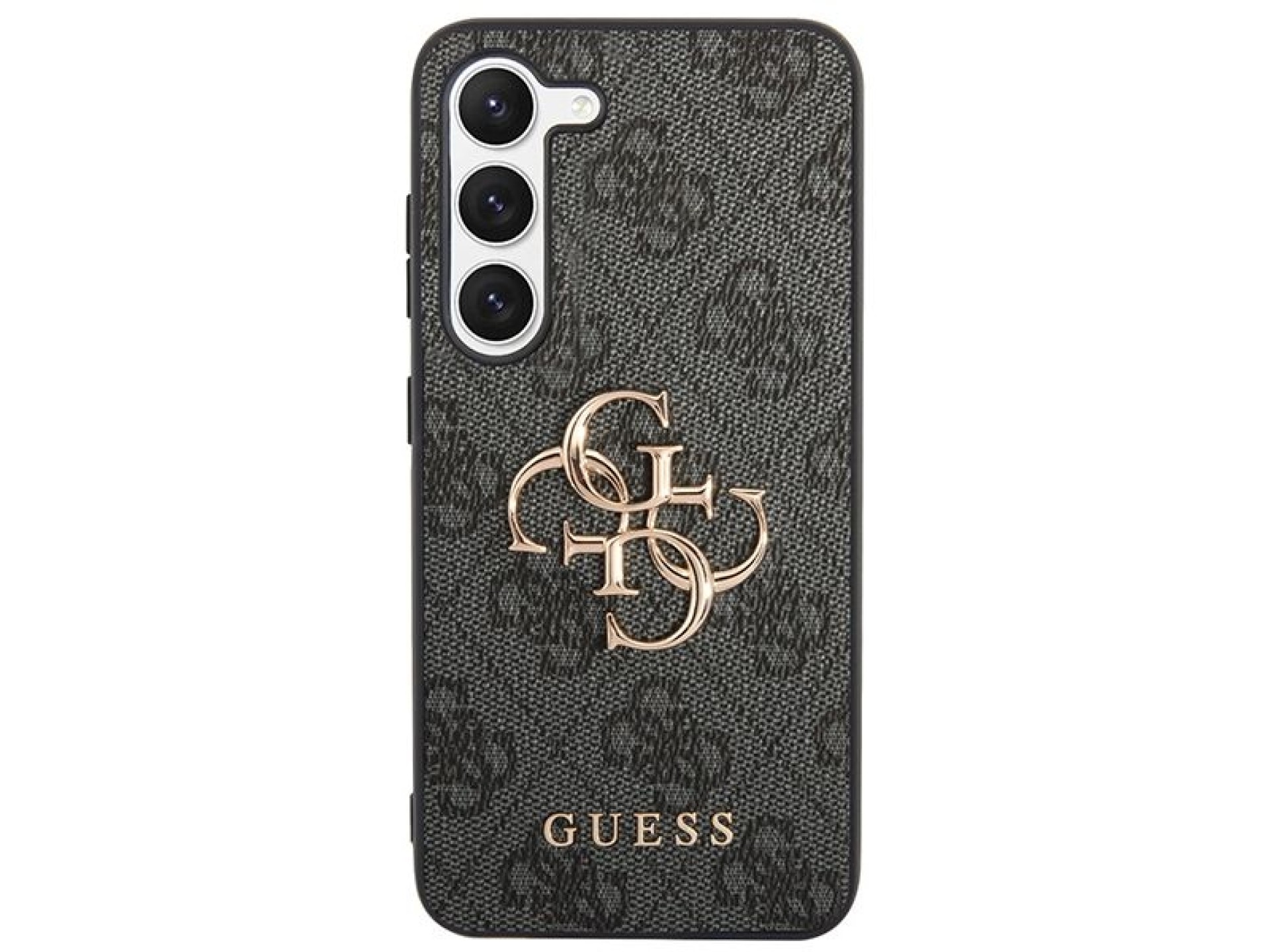 Funda Guess 4G con logo metálico grande para Samsung Galaxy A55 - negra