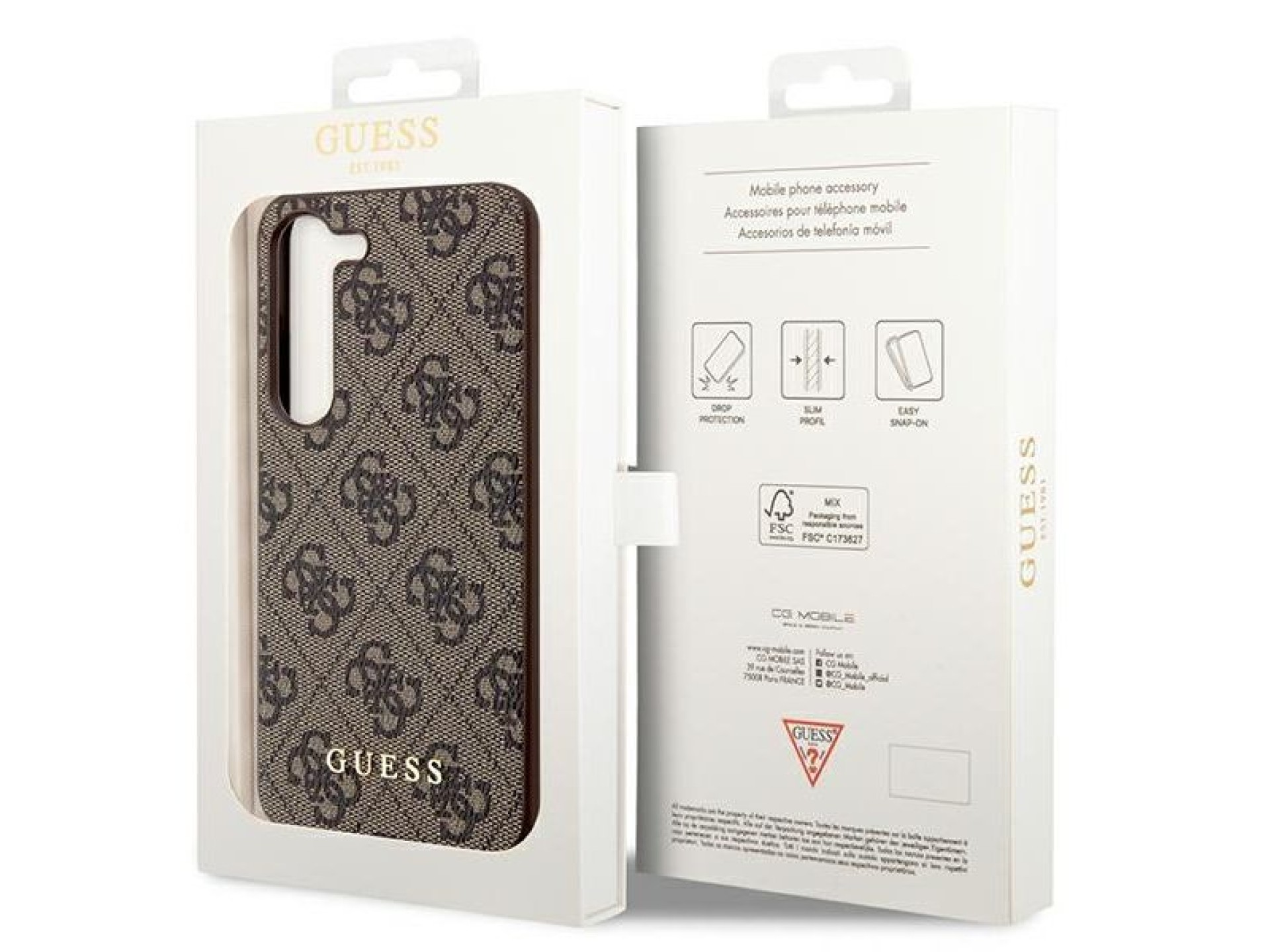 Capa Guess 4G Charms Collection para Samsung Galaxy A35 - marrom
