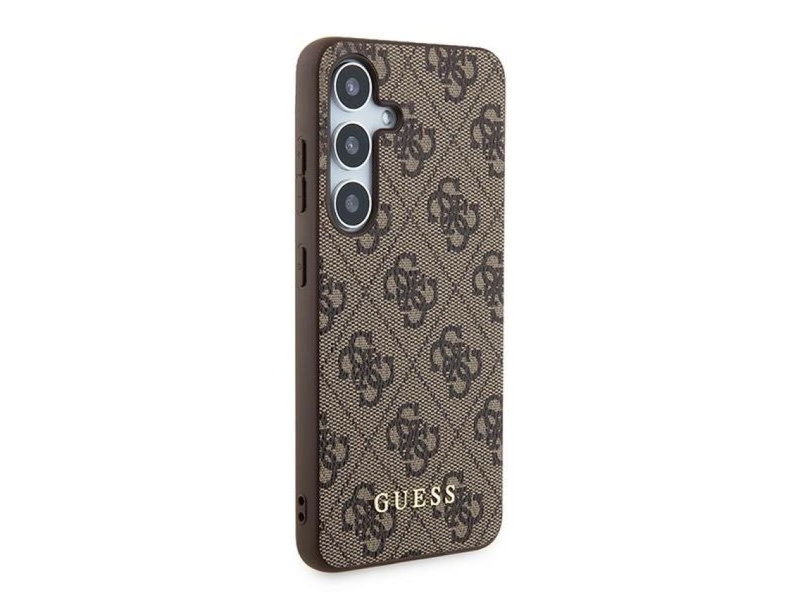 Capa Guess 4G Metal com Logo Dourado para Samsung Galaxy A35 - marrom