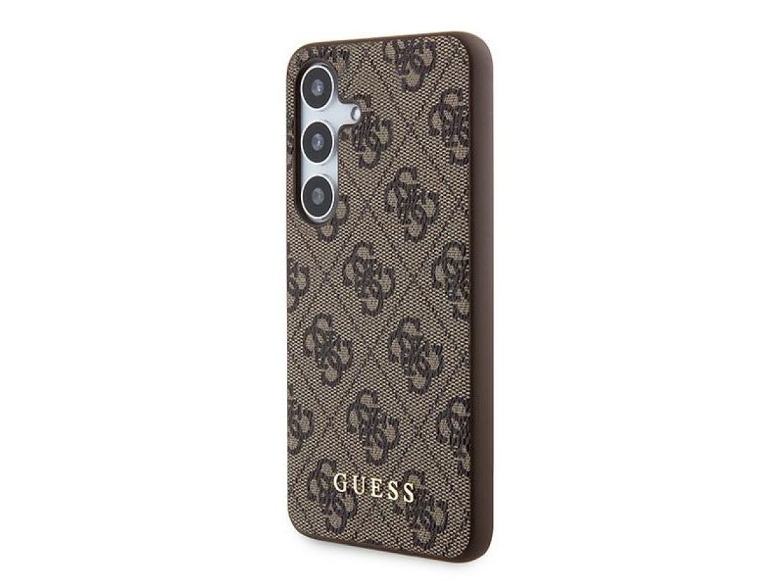 Capa Guess 4G Metal com Logo Dourado para Samsung Galaxy A35 - marrom