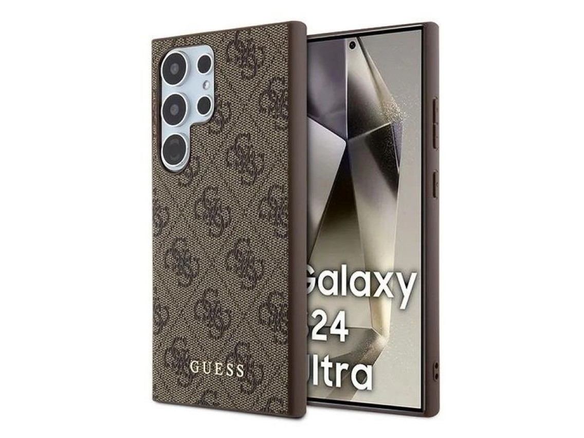 Funda Guess 4G Metal Gold Logo para Samsung Galaxy S24 Ultra - marrón