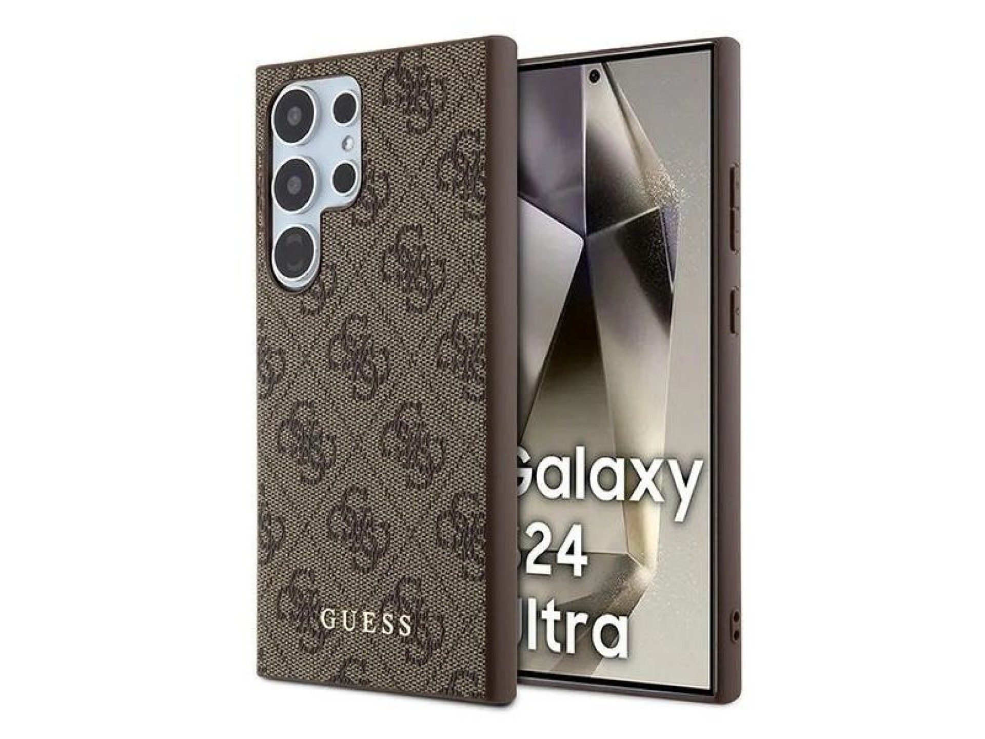 Funda Guess 4G Metal Gold Logo para Samsung Galaxy S24 Ultra - marrón