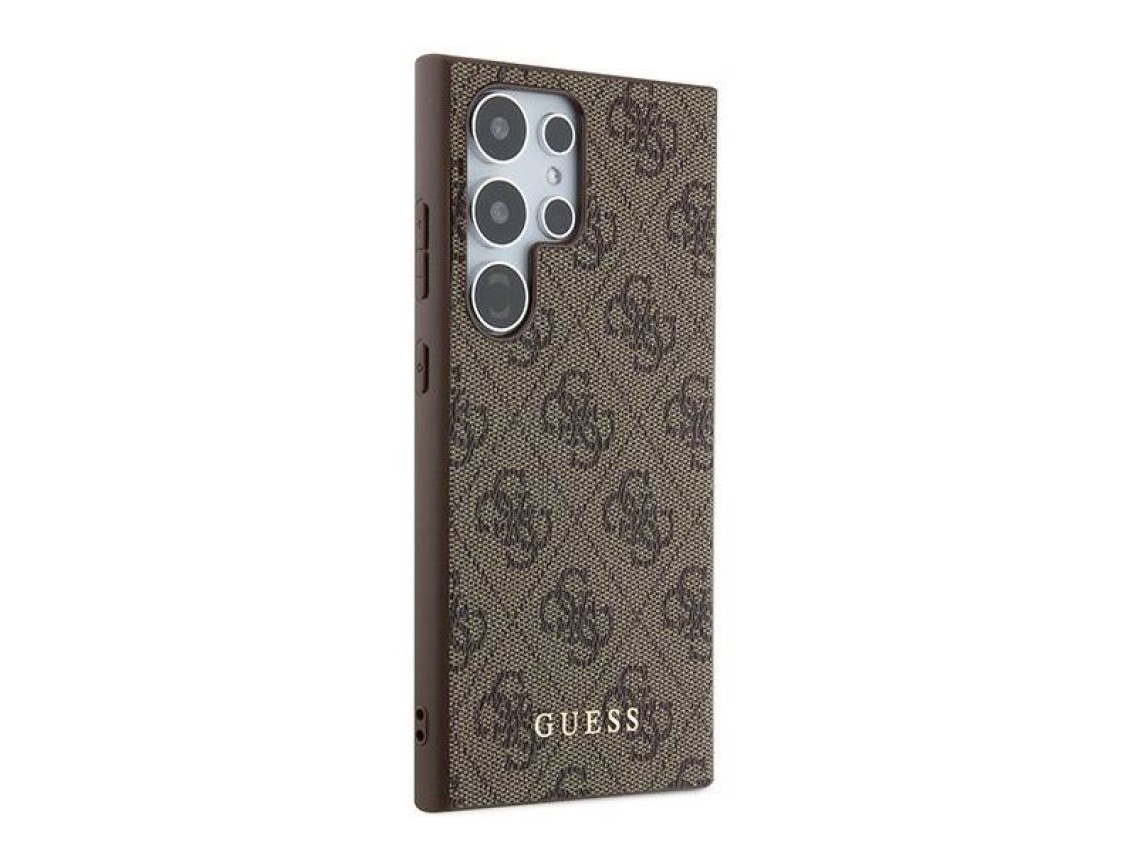 Funda Guess 4G Metal Gold Logo para Samsung Galaxy S24 Ultra - marrón