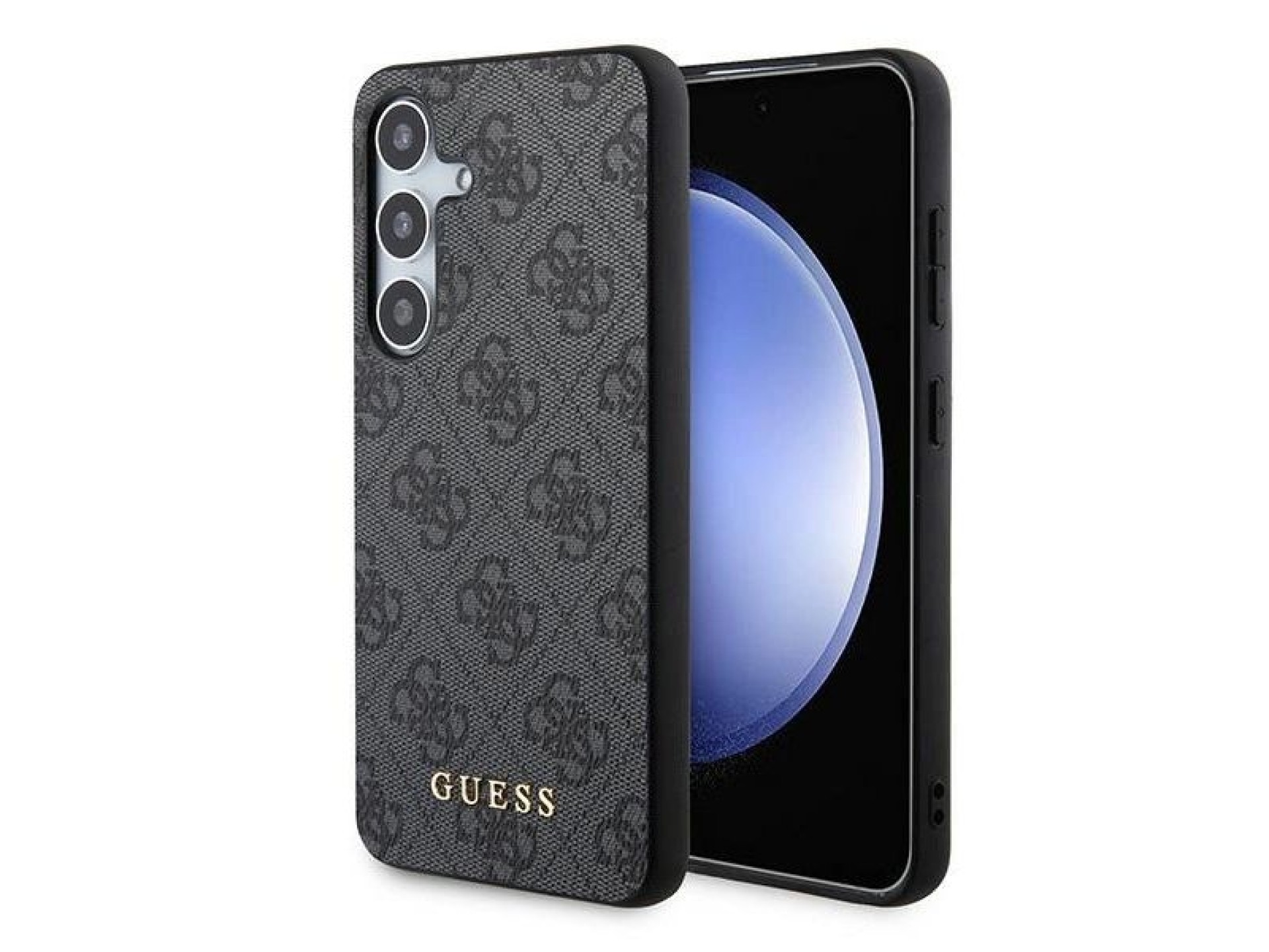 Capa Guess 4G Metal com Logo Dourado para Samsung Galaxy S24 - preta