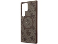 Capa Guess 4G Collection em couro com logo metálico e MagSafe para Samsung Galaxy S24 Ultra - Marrom Capa Guess 4G Collection em couro com logo metálico e MagSafe para Samsung Galaxy S24 Ultra - Marrom