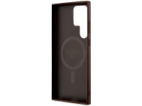 Capa Guess 4G Collection em couro com logo metálico e MagSafe para Samsung Galaxy S24 Ultra - Marrom Capa Guess 4G Collection em couro com logo metálico e MagSafe para Samsung Galaxy S24 Ultra - Marrom