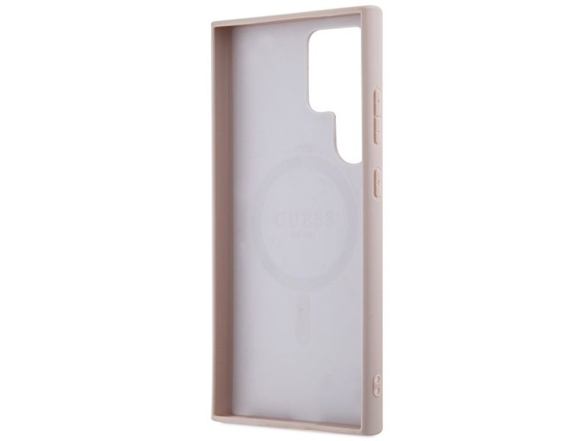 Funda Guess 4G Collection de cuero con logo metálico y MagSafe para Samsung Galaxy S24 Ultra - Rosa