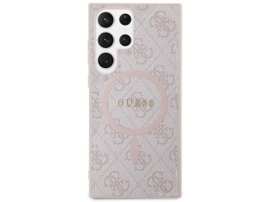 Guess 4G Collection Leather Metal Logo MagSafe Case for Samsung Galaxy S24 Ultra - Pink Guess 4G Collection Leather Metal Logo MagSafe Case for Samsung Galaxy S24 Ultra - Pink