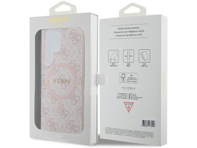 Guess 4G Collection Leather Metal Logo MagSafe Case for Samsung Galaxy S24 Ultra - Pink Guess 4G Collection Leather Metal Logo MagSafe Case for Samsung Galaxy S24 Ultra - Pink