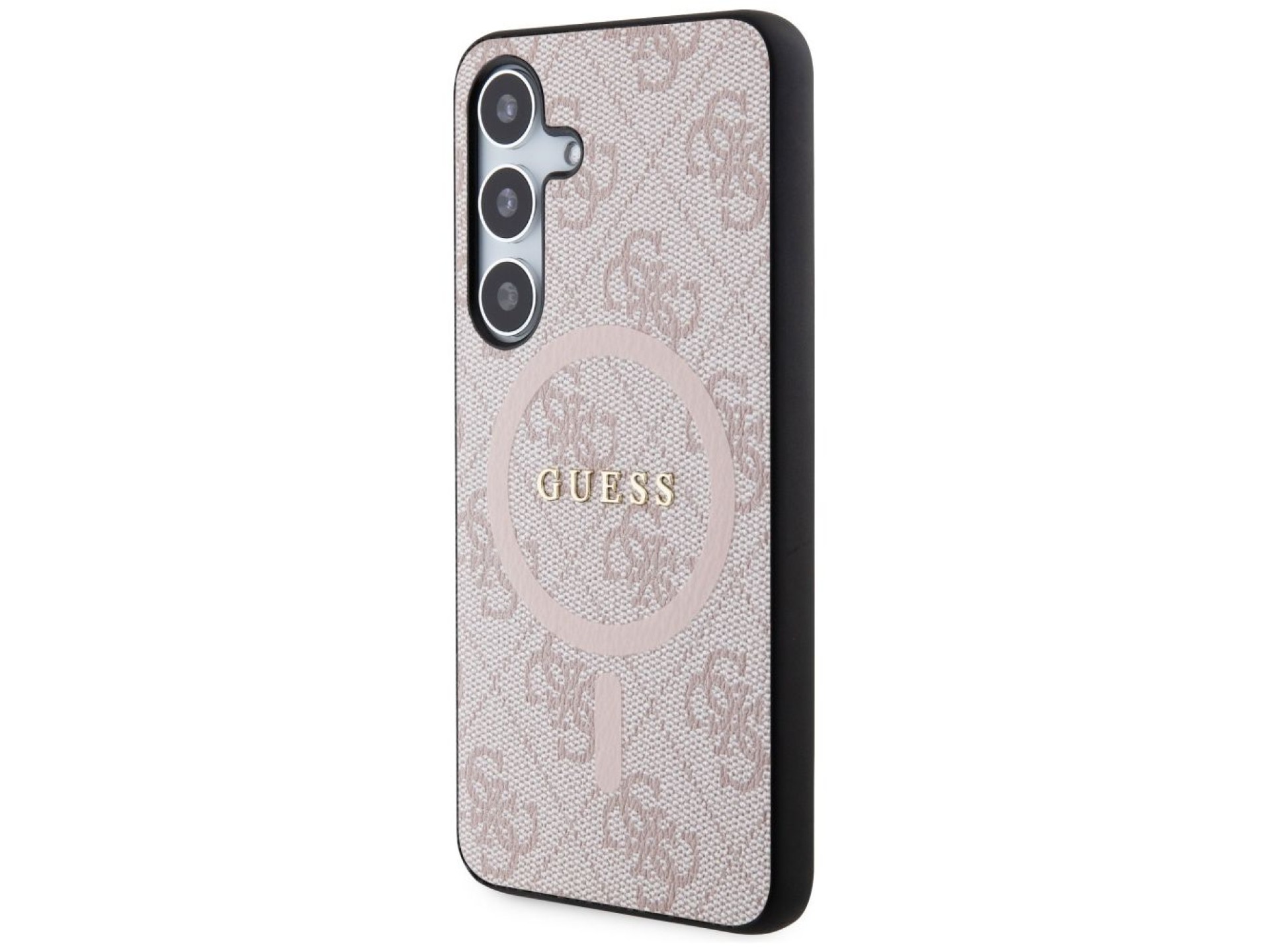 Guess 4G Collection Leather Metal Logo MagSafe Case for Samsung Galaxy S24 - Pink
