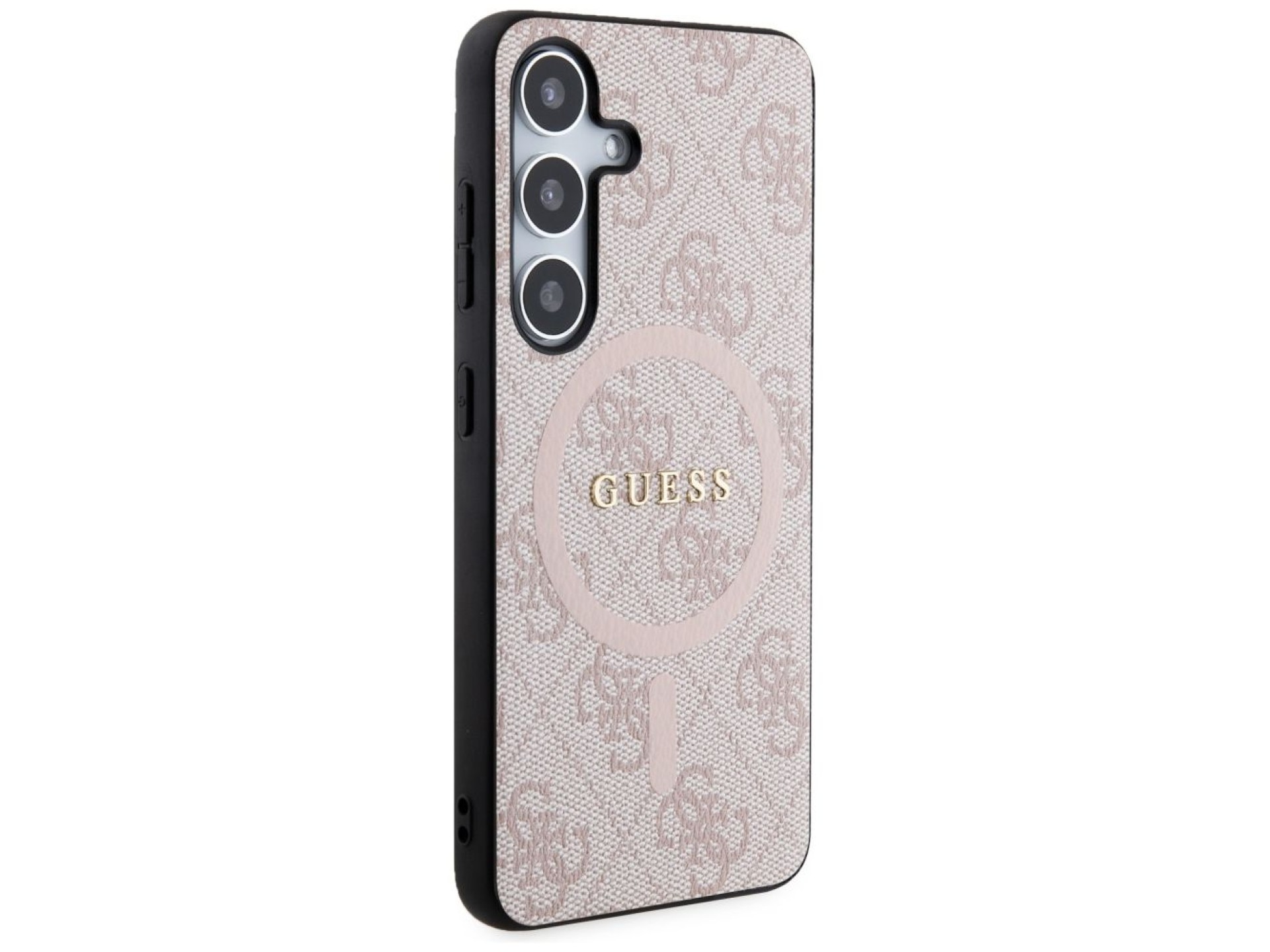 Guess 4G Collection Leather Metal Logo MagSafe Case for Samsung Galaxy S24 - Pink