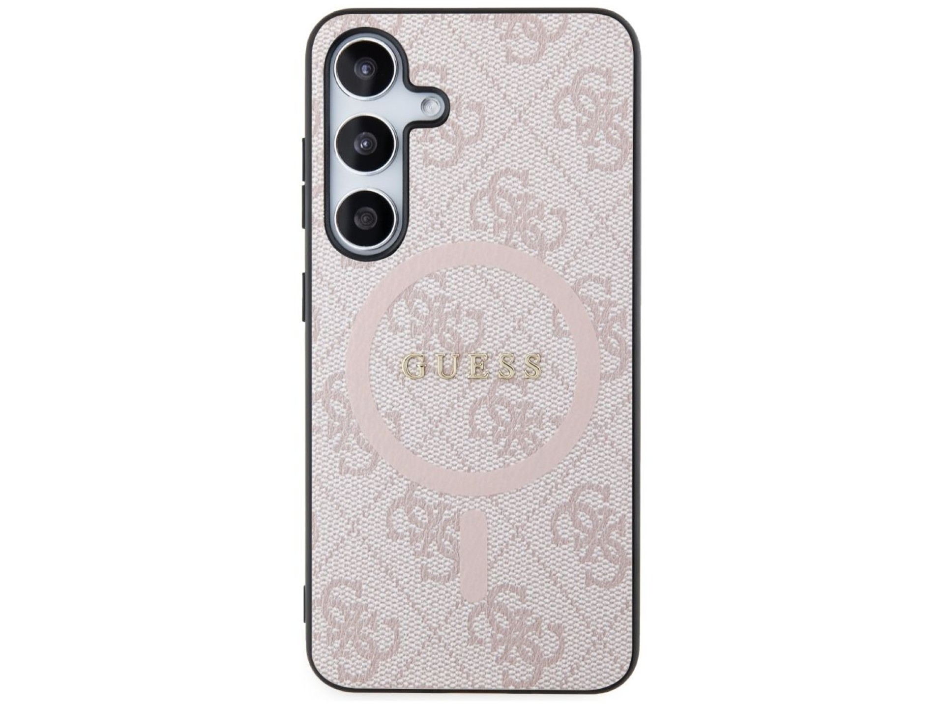 Guess 4G Collection Leather Metal Logo MagSafe Case for Samsung Galaxy S24 - Pink