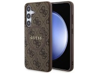 Guess 4G Collection Leather Metal Logo MagSafe Case for Samsung Galaxy S24 - Brown