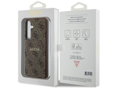 Guess 4G Collection Leather Metal Logo MagSafe Case for Samsung Galaxy S24 - Brown Guess 4G Collection Leather Metal Logo MagSafe Case for Samsung Galaxy S24 - Brown