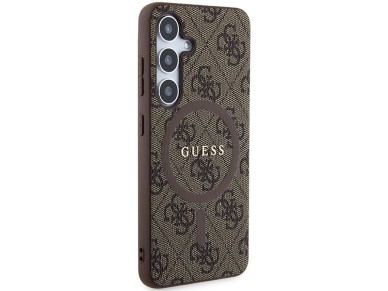 Guess 4G Collection Leather Metal Logo MagSafe Case for Samsung Galaxy S24 - Brown Guess 4G Collection Leather Metal Logo MagSafe Case for Samsung Galaxy S24 - Brown