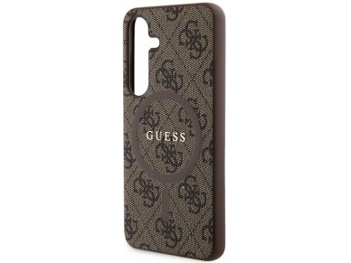 Guess 4G Collection Leather Metal Logo MagSafe Case for Samsung Galaxy S24 - Brown Guess 4G Collection Leather Metal Logo MagSafe Case for Samsung Galaxy S24 - Brown