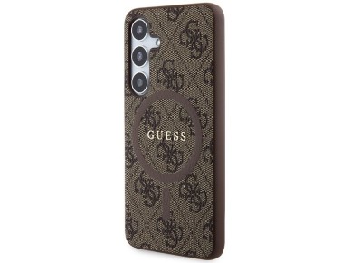 Guess 4G Collection Leather Metal Logo MagSafe Case for Samsung Galaxy S24 - Brown Guess 4G Collection Leather Metal Logo MagSafe Case for Samsung Galaxy S24 - Brown