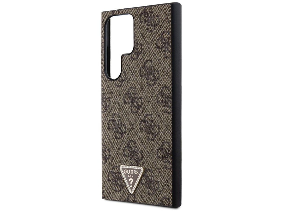 Capa Guess Grip Stand 4G Triangle Strass para Samsung Galaxy S24 Ultra - Marrom
