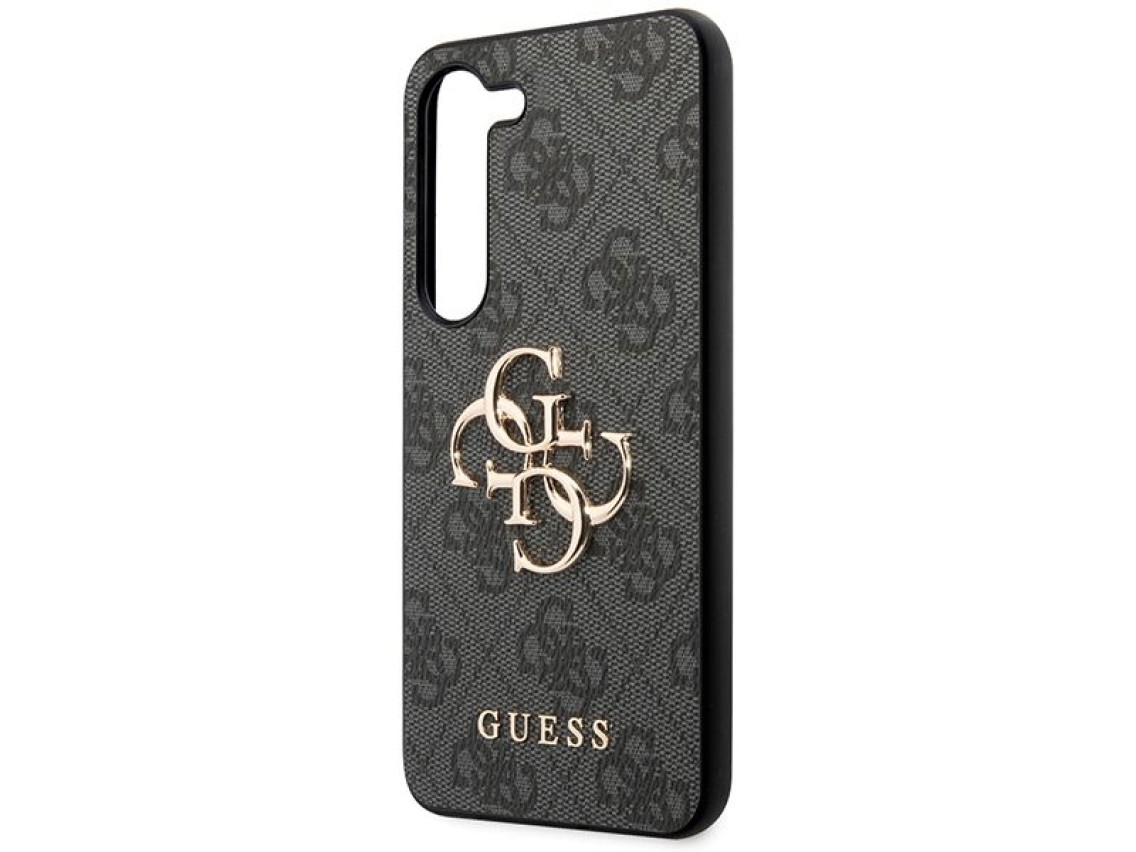 Capa Guess 4G com logo grande em metal para Samsung Galaxy S24 - preta