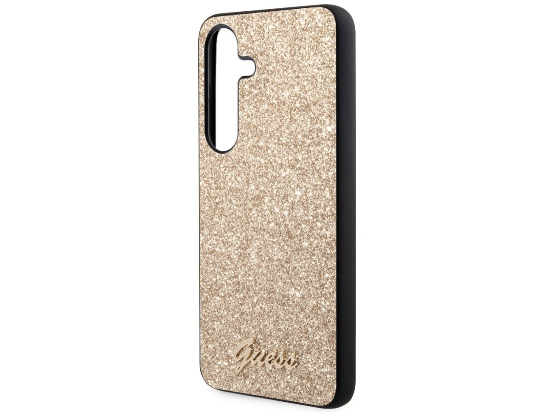 Capa Guess Glitter Script para Samsung Galaxy S24 - dourada