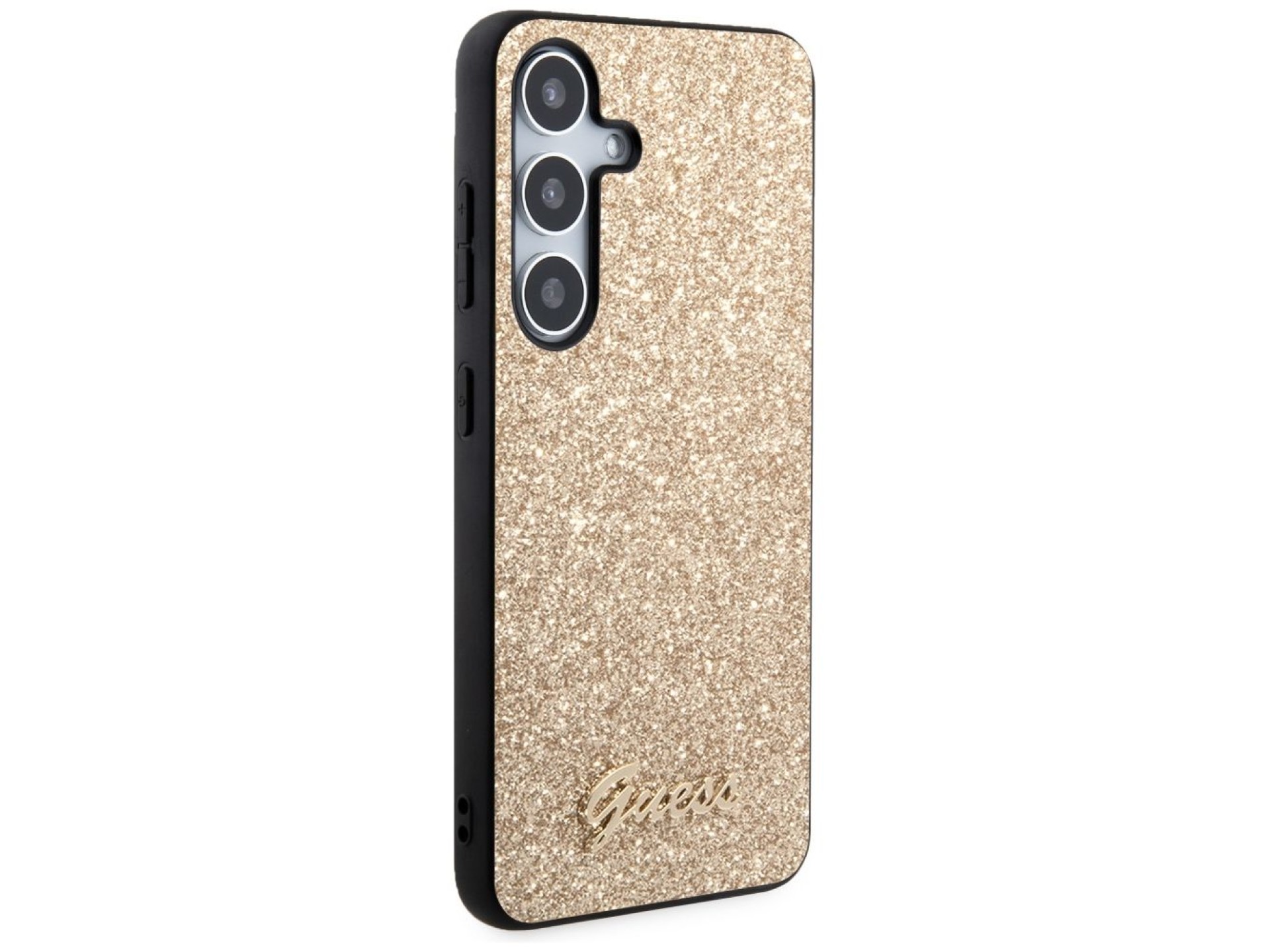 Capa Guess Glitter Script para Samsung Galaxy S24 - dourada