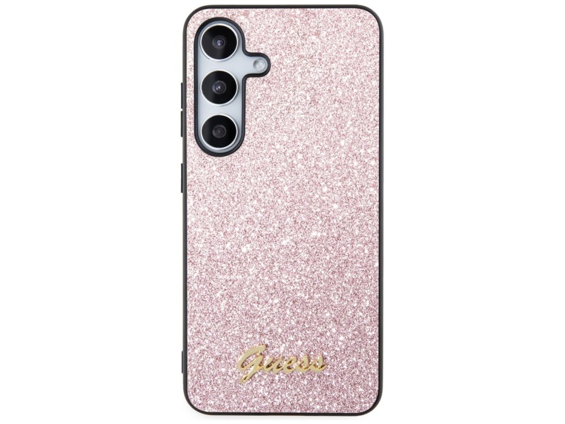 Guess Glitter Script Case for Samsung Galaxy S24 - Pink