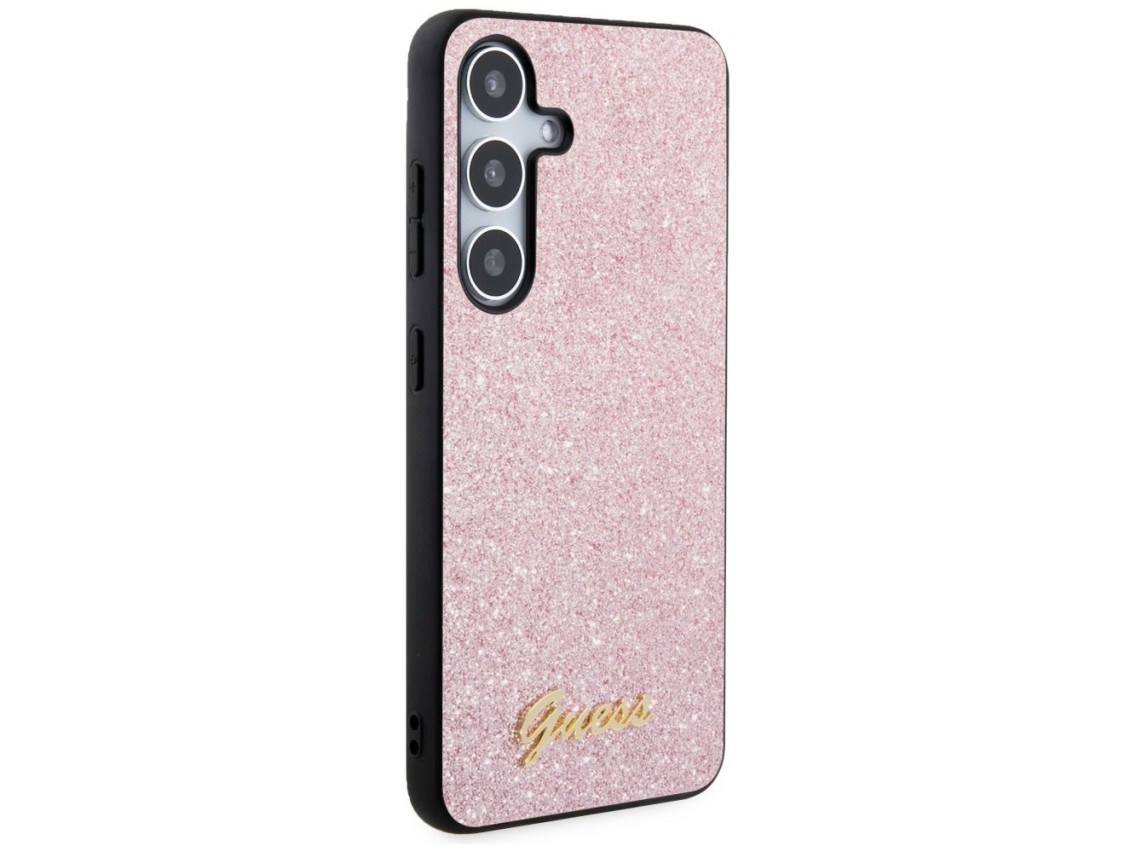 Guess Glitter Script Case for Samsung Galaxy S24 - Pink