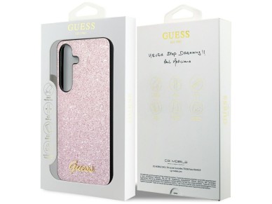 Guess Glitter Script Case for Samsung Galaxy S24 - Pink Guess Glitter Script Case for Samsung Galaxy S24 - Pink