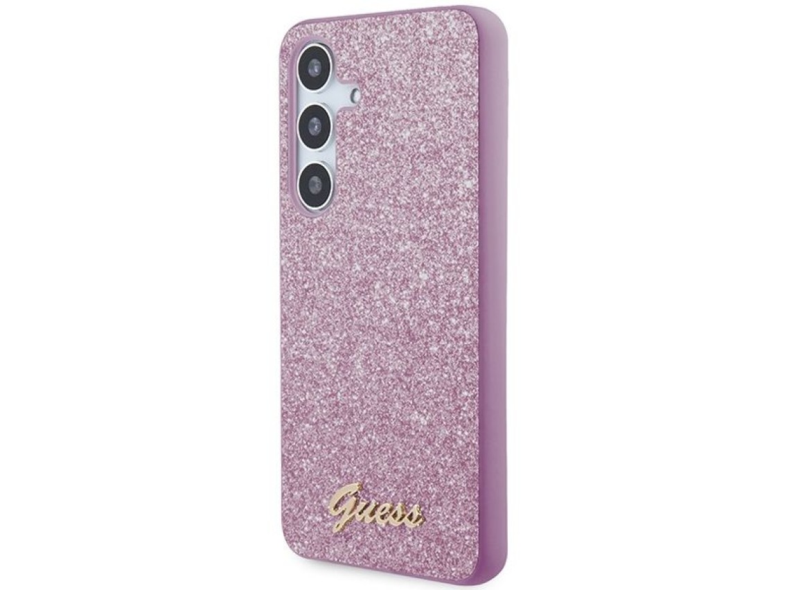 Guess Glitter Script case for Samsung Galaxy S24 - purple