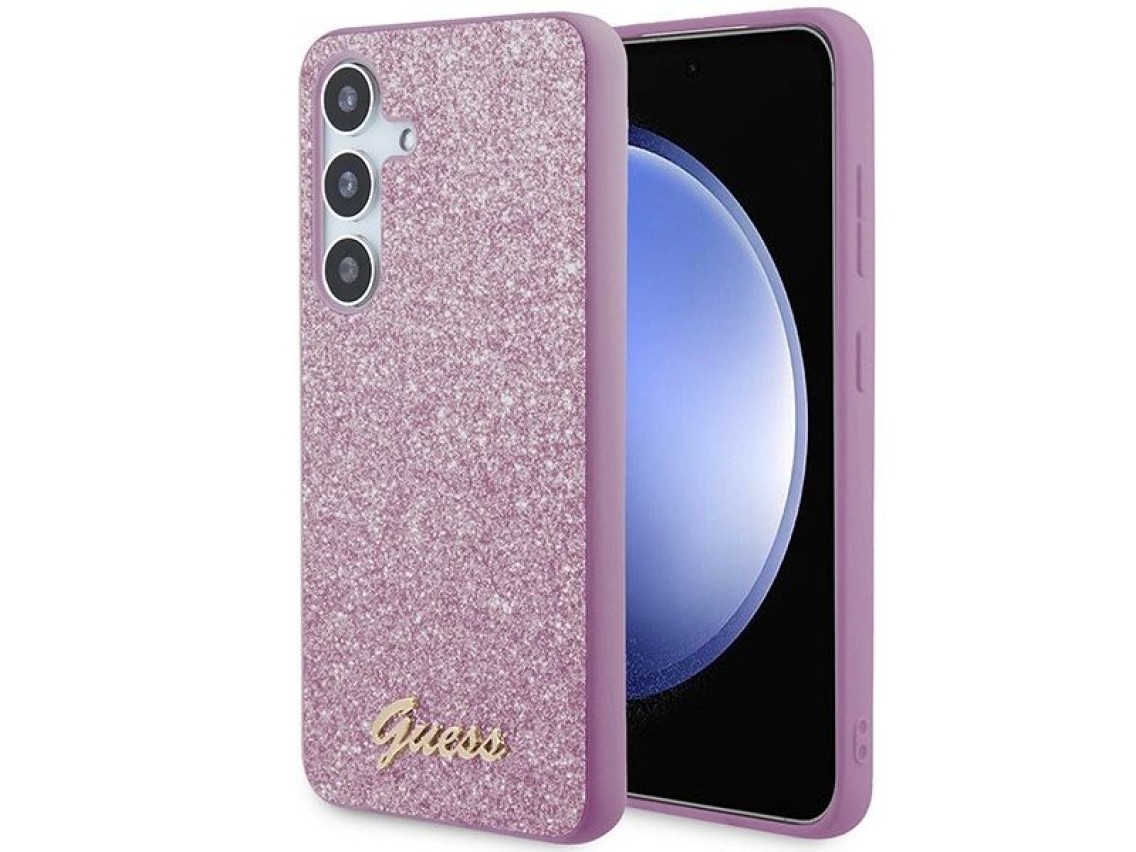 Guess Glitter Script case for Samsung Galaxy S24 - purple