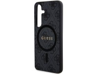 Capa Guess 4G Collection em couro com logotipo metálico e MagSafe para Samsung Galaxy S24 - Preta Capa Guess 4G Collection em couro com logotipo metálico e MagSafe para Samsung Galaxy S24 - Preta