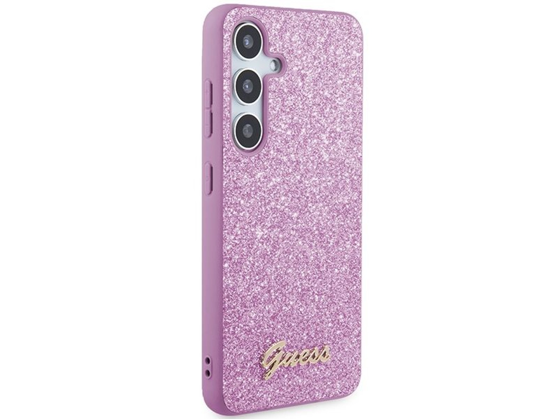 Guess Glitter Script case for Samsung Galaxy S24 - purple